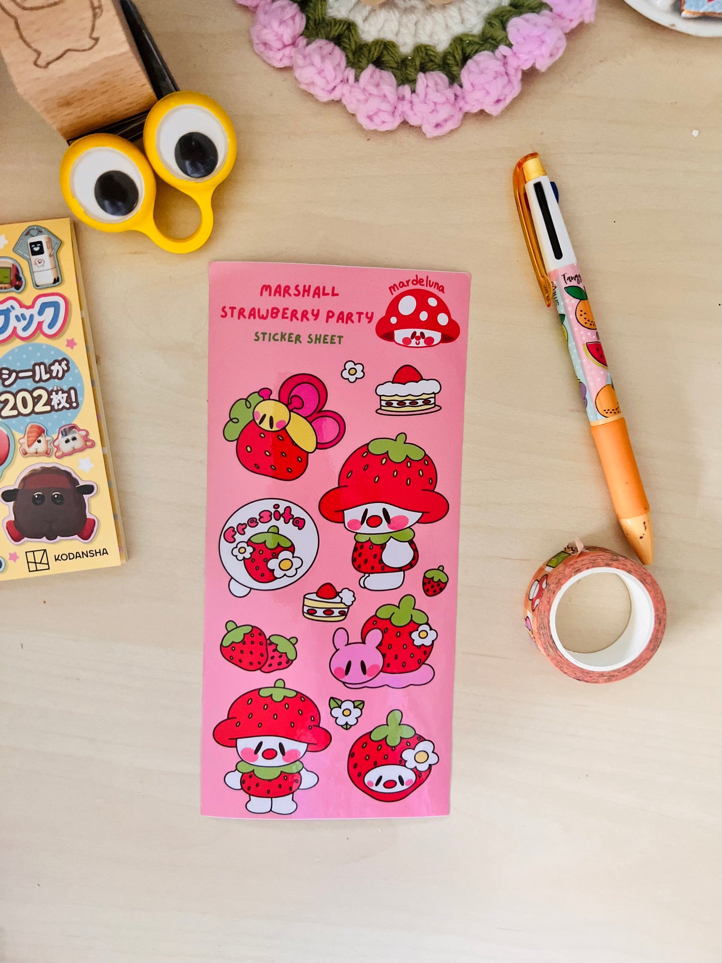 Strawberry Marshall Sticker Sheet
