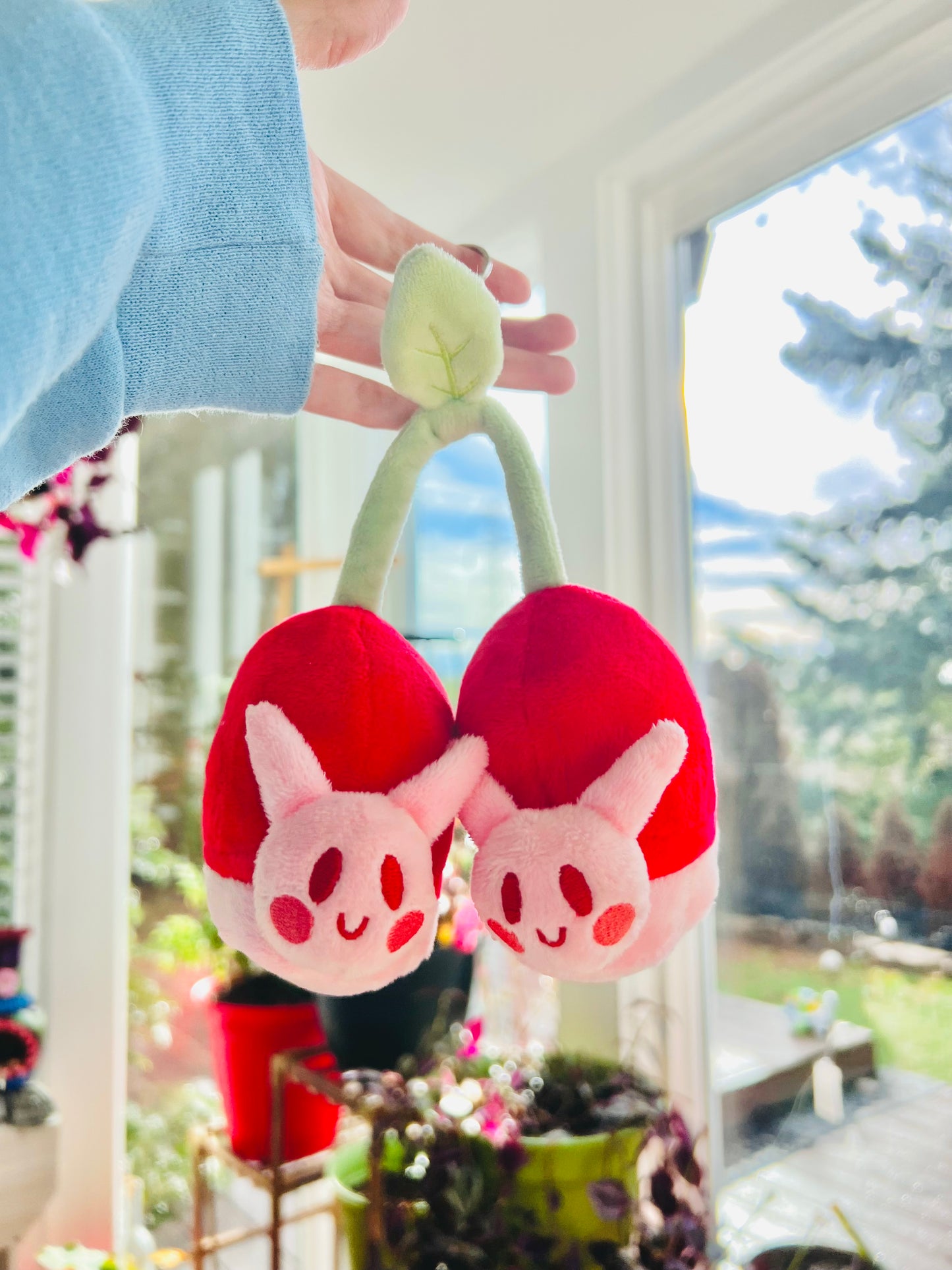 Cherry Snails Plush Keychain