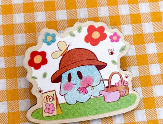 Watering Ghost Wooden Pin