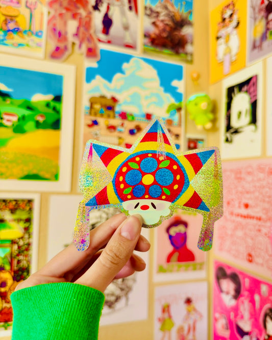 Piñata Marshall Glittery Sticker