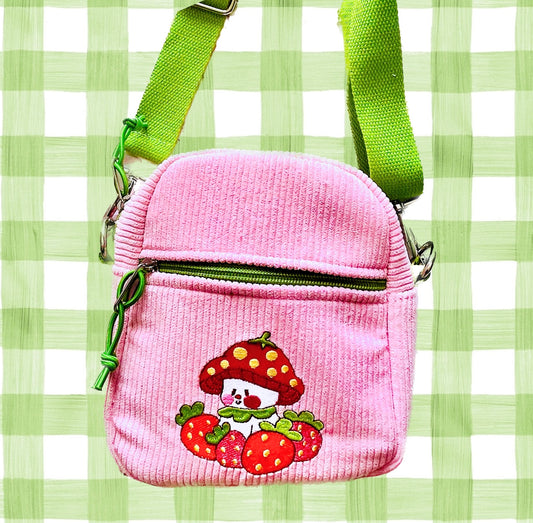 Strawberry Marshall Corduroy Crossbody Bag