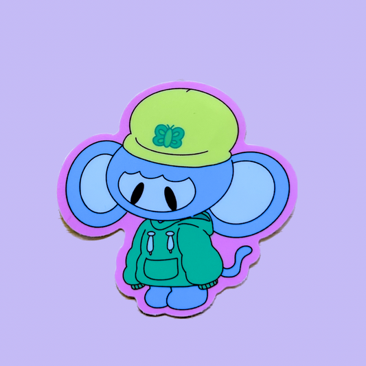 Punky Monkey Blue Sticker