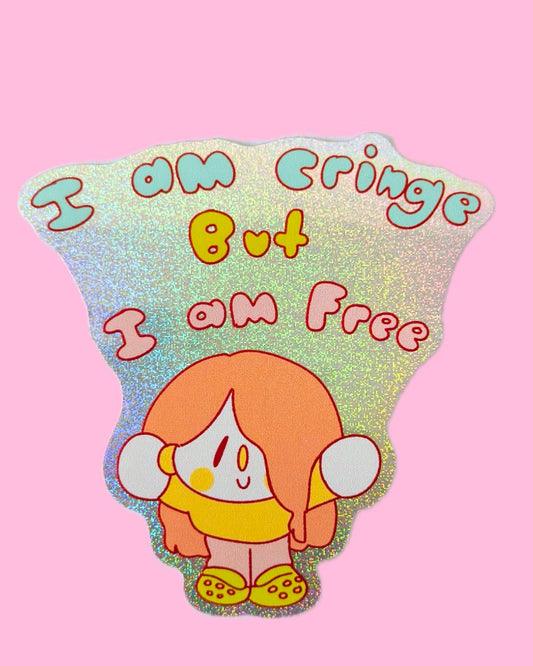 I Am Cringe Glittery Sticker