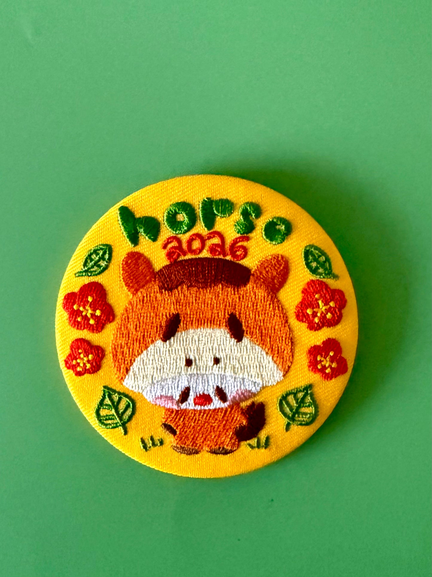 Embroidered Horse Marshall Button