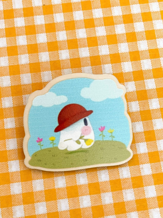 Ghostie Stroll Wooden Pin